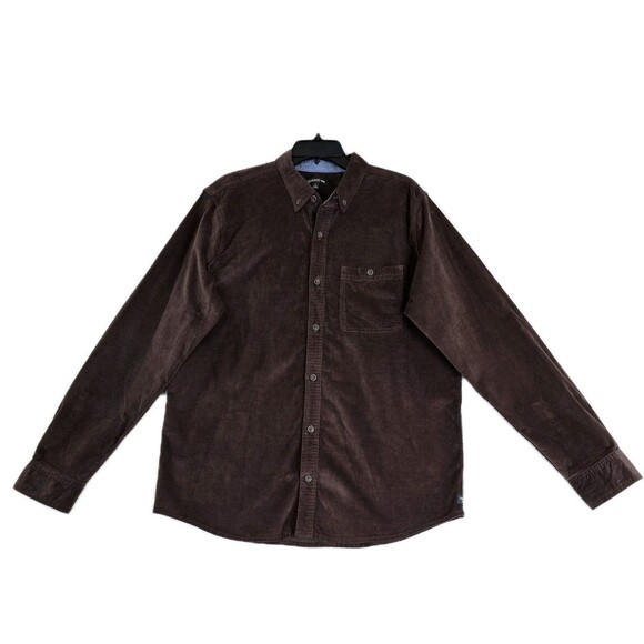 Toad&Co Shirt Mens Large Brown Cruiser Corduroy Long Sleeve Button Ridged Wales - Picture 1 of 15